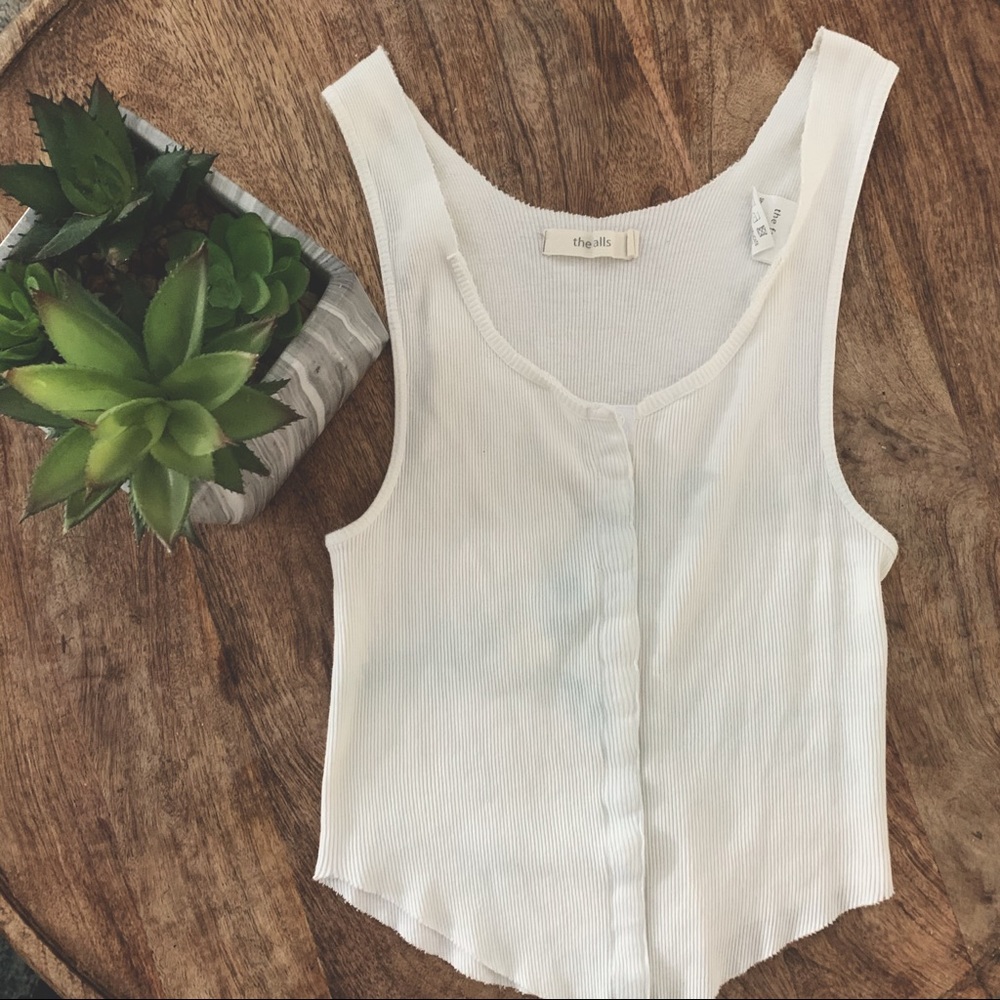 UO Classic White Ribbed Tank Top